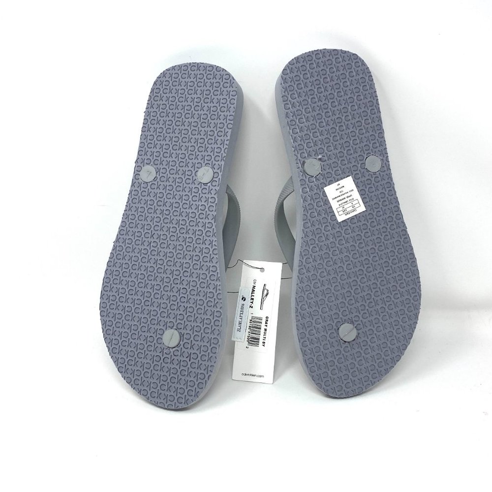 đź’–MEGA SALEđź’–Calvin Klein Men's CMHALLEY-Z Smooth Halley Flip Flop Sandal Gray - Picture 4 of 8